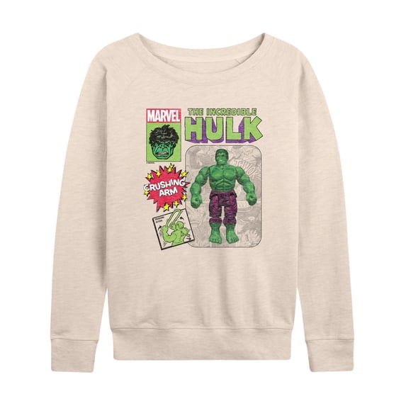 Marvel Hulk - Action Figure - Women's French Terry Pullover Long Sleeve Shirt