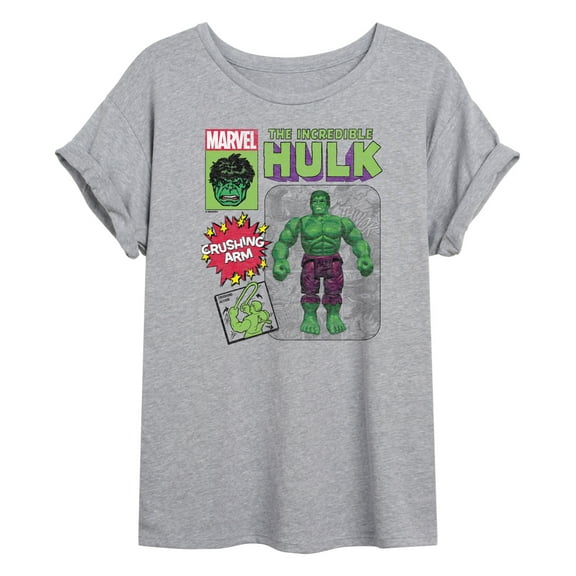 Marvel Hulk - Action Figure - Women's Oversized Graphic T-Shirt