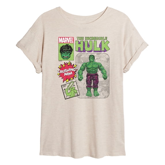 Marvel Hulk - Action Figure - Women's Oversized Graphic T-Shirt