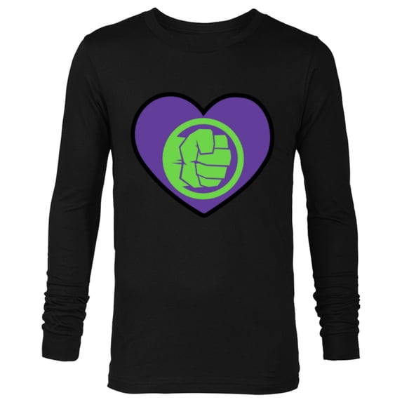 Marvel Hulk Avengers Heart Love Romantic Valentine’s Day - Long Sleeve T-Shirt for Men - Customized-Black