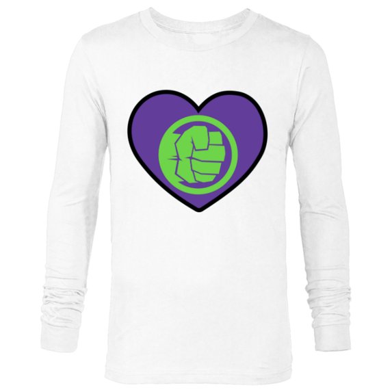 Marvel Hulk Avengers Heart Love Romantic Valentine’s Day - Long Sleeve T-Shirt for Men - Customized-White