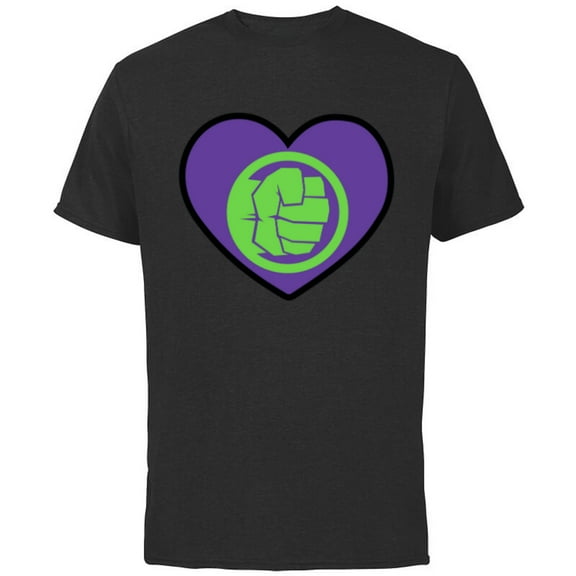 Marvel Hulk Avengers Heart Love Romantic Valentine’s Day - Short Sleeve Cotton T-Shirt for Adults - Customized-Black
