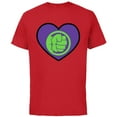 thumbnail image 1 of Marvel Hulk Avengers Heart Love Romantic Valentine’s Day - Short Sleeve Cotton T-Shirt for Adults - Customized-Red, 1 of 5