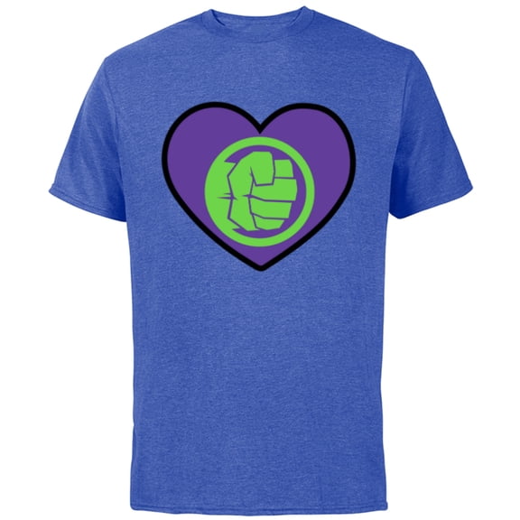 Marvel Hulk Avengers Heart Love Romantic Valentine’s Day - Short Sleeve Cotton T-Shirt for Adults - Customized-Royal Heather