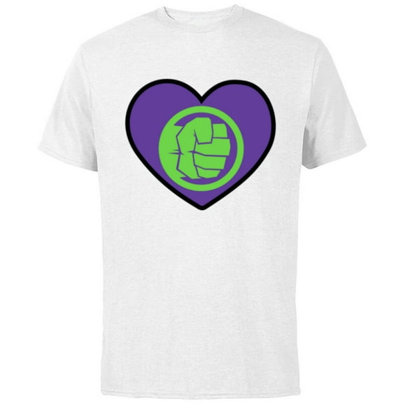 Marvel Hulk Avengers Heart Love Romantic Valentine’s Day - Short Sleeve Cotton T-Shirt for Adults - Customized-White