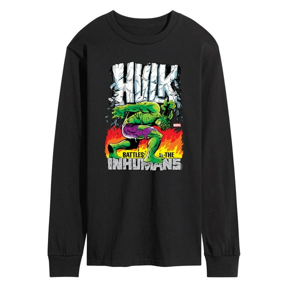 Marvel Hulk - Battles The Inhumans - Men's Long Sleeve Graphic T-Shirt
