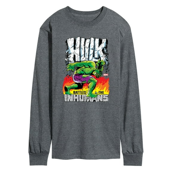 Marvel Hulk - Battles The Inhumans - Men's Long Sleeve Graphic T-Shirt