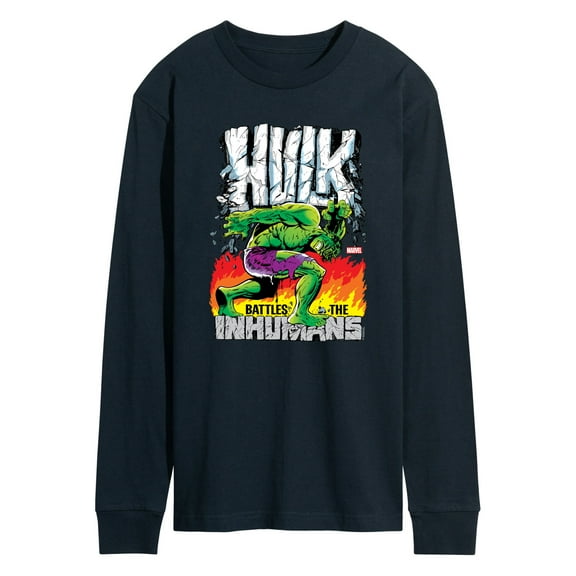 Marvel Hulk - Battles The Inhumans - Men's Long Sleeve Graphic T-Shirt