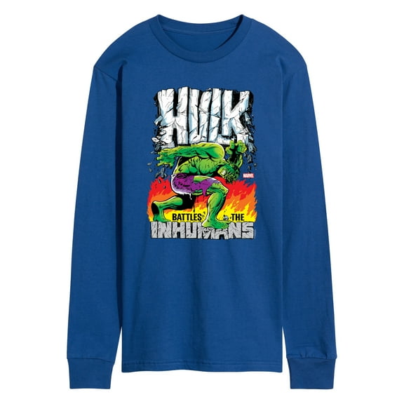 Marvel Hulk - Battles The Inhumans - Men's Long Sleeve Graphic T-Shirt