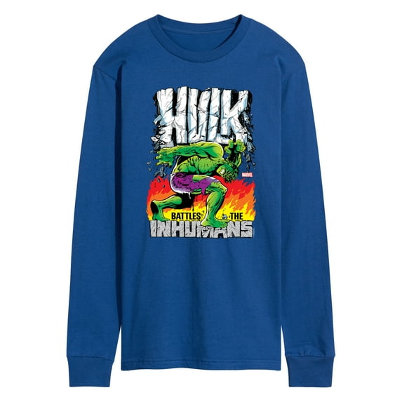 Marvel Hulk - Battles The Inhumans - Men's Long Sleeve Graphic T-Shirt