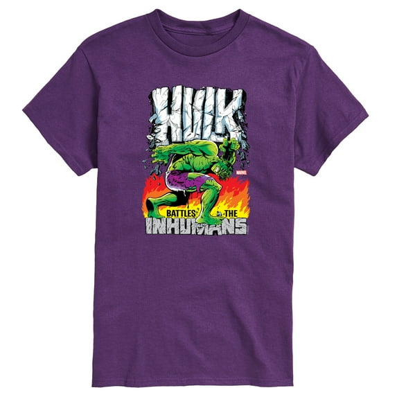 Marvel Hulk - Battles The Inhumans - Men's Short Sleeve Graphic T-Shirt