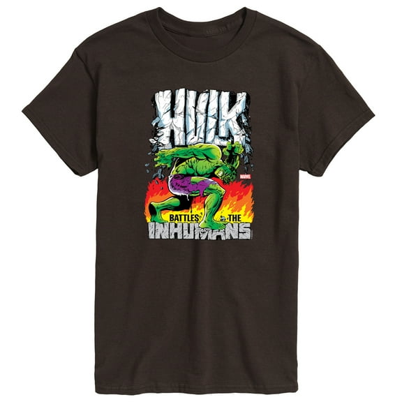 Marvel Hulk - Battles The Inhumans - Men's Short Sleeve Graphic T-Shirt
