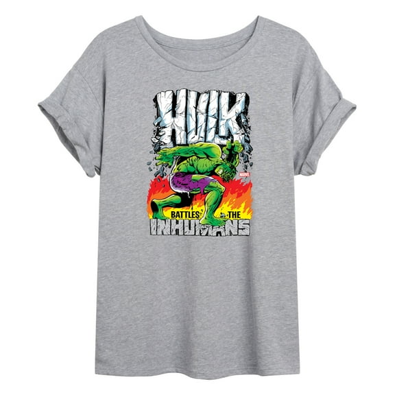 Marvel Hulk - Battles The Inhumans - Women's Oversized Graphic T-Shirt