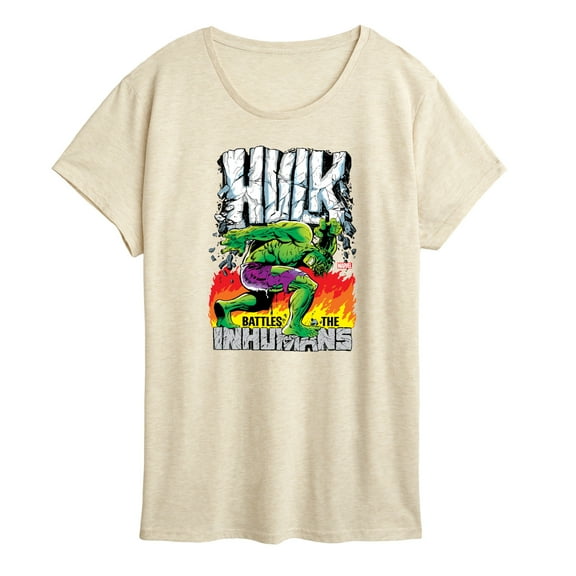 Marvel Hulk - Battles The Inhumans - Women's Short Sleeve Graphic T-Shirt