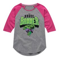 Marvel Hulk - Bruce Banner - Toddler And Youth Girls Shirt Tail Raglan