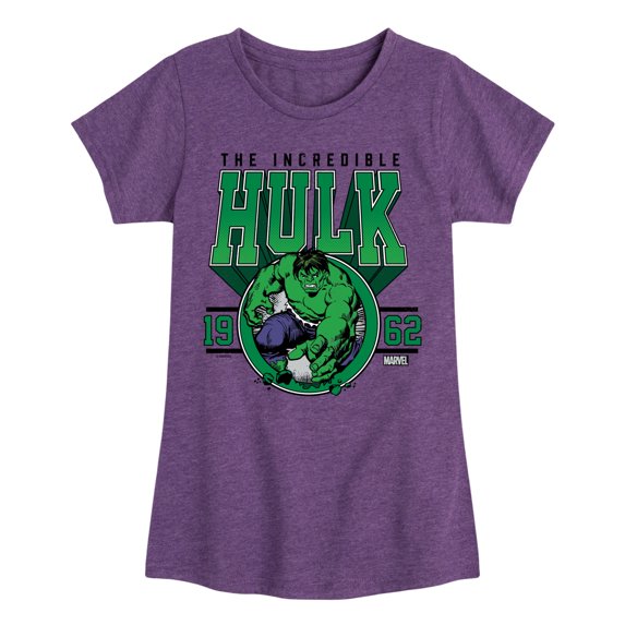 Marvel Hulk - Collegiate - Toddler And Youth Girls Fitted Short Sleeve Graphic T-Shirt