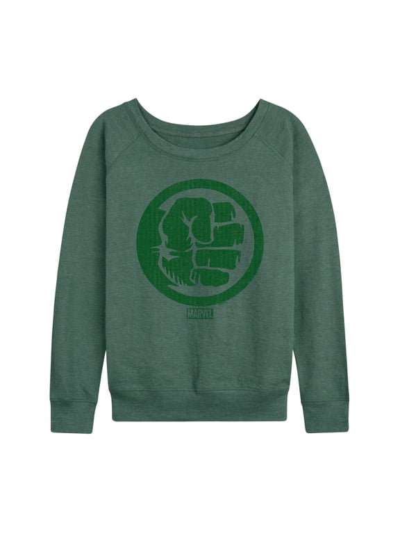 Hulk - Fist Symbol - Women's French Terry Pullover Sweatshirt