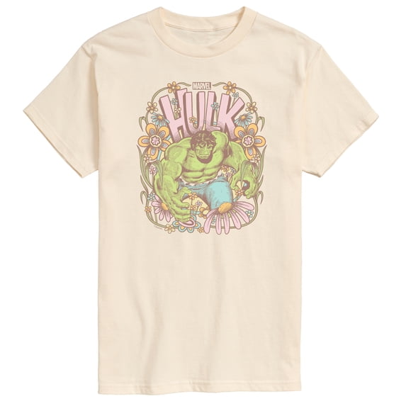Marvel Hulk - Floral - Men's Short Sleeve Graphic T-Shirt