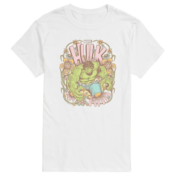 Marvel Hulk - Floral - Men's Short Sleeve Graphic T-Shirt