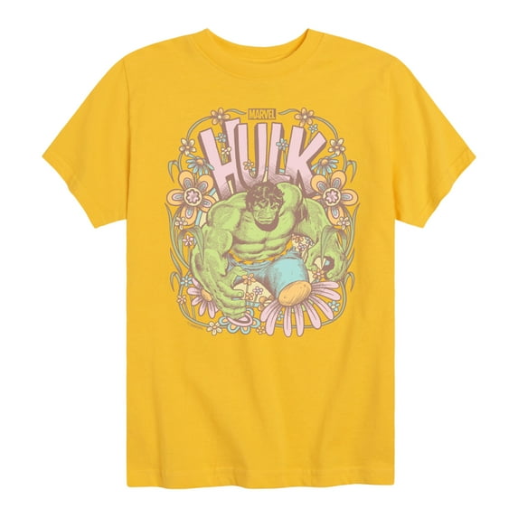 Marvel Hulk - Floral - Toddler And Youth Short Sleeve Graphic T-Shirt