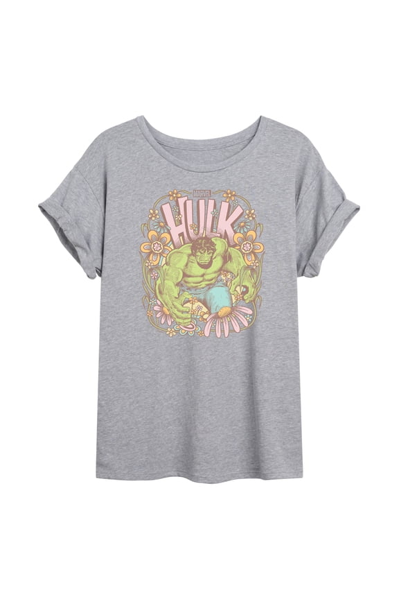 Hulk - Floral - Women's Oversized Graphic T-Shirt