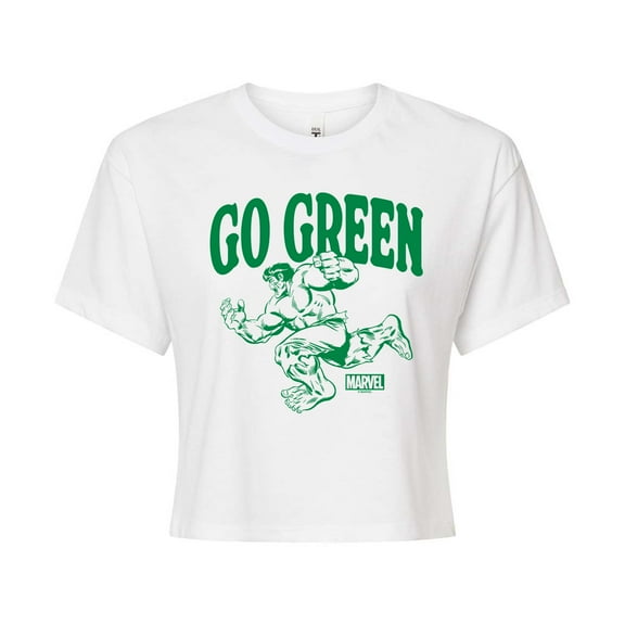 Marvel Hulk - Go Green - Juniors Cropped Graphic T-Shirt