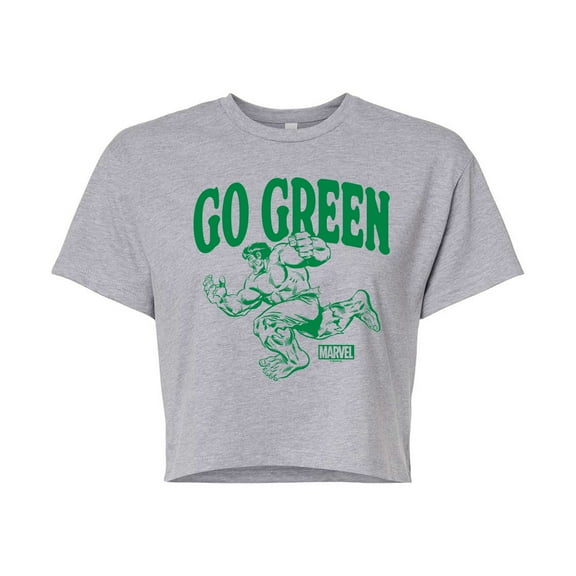 Marvel Hulk - Go Green - Juniors Cropped Graphic T-Shirt