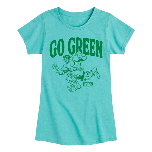 Marvel Hulk - Go Green - Toddler And Youth Girls Fitted Short Sleeve Graphic T-Shirt