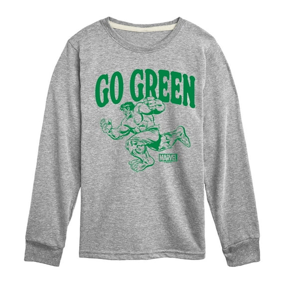 Marvel Hulk - Go Green - Toddler And Youth Long Sleeve Graphic T-Shirt