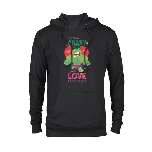 Marvel Hulk I’m Crazy in Love for You Valentine’s Day - Pullover Hoodie for Adults - Customized-Black