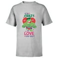 thumbnail image 1 of Marvel Hulk I’m Crazy in Love for You Valentine’s Day - Short Sleeve T-Shirt for Kids - Customized-Athletic Heather, 1 of 5