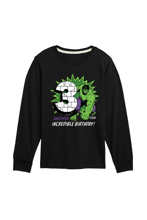 Hulk - Incredible Birthday 3 - Toddler And Youth Long Sleeve Graphic T-Shirt