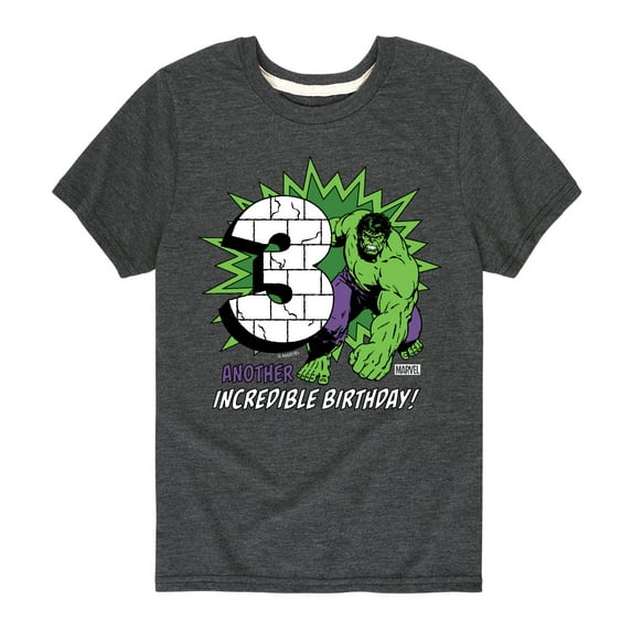 Marvel Hulk - Incredible Birthday 3 - Toddler And Youth Short Sleeve Graphic T-Shirt