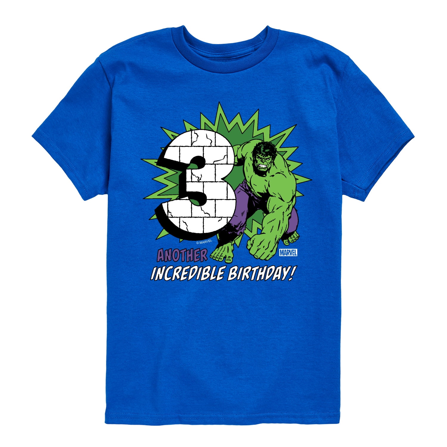 Marvel Hulk - Incredible Birthday 3 - Toddler And Youth Short Sleeve ...