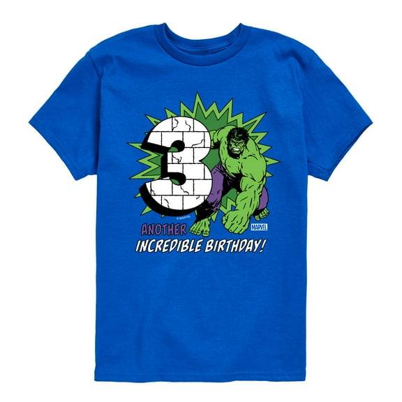 Marvel Hulk - Incredible Birthday 3 - Toddler And Youth Short Sleeve Graphic T-Shirt