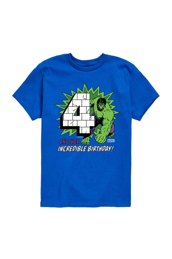 Hulk - Incredible Birthday 4 - Toddler And Youth Short Sleeve Graphic T-Shirt