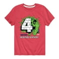 thumbnail image 1 of Marvel Hulk - Incredible Birthday 4 - Toddler And Youth Short Sleeve Graphic T-Shirt, 1 of 5