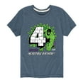 thumbnail image 1 of Marvel Hulk - Incredible Birthday 4 - Toddler And Youth Short Sleeve Graphic T-Shirt, 1 of 5