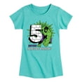 thumbnail image 1 of Marvel Hulk - Incredible Birthday 5 - Toddler And Youth Girls Fitted Short Sleeve Graphic T-Shirt, 1 of 5