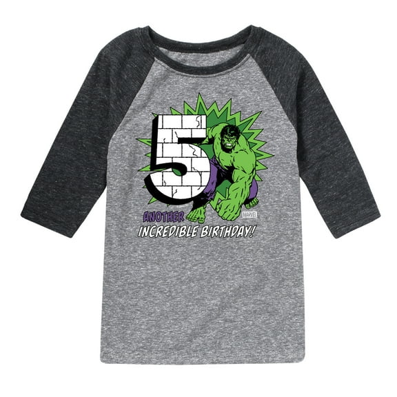 Marvel Hulk - Incredible Birthday 5 - Toddler And Youth Raglan