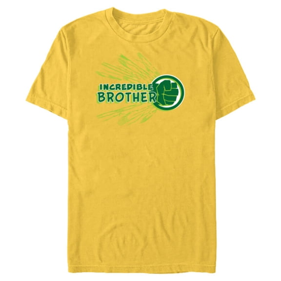 Marvel Hulk Incredible Brother Family Trip Vacation Birthday - Short Sleeve Blended T-Shirt for Adults - Customized-Yellow