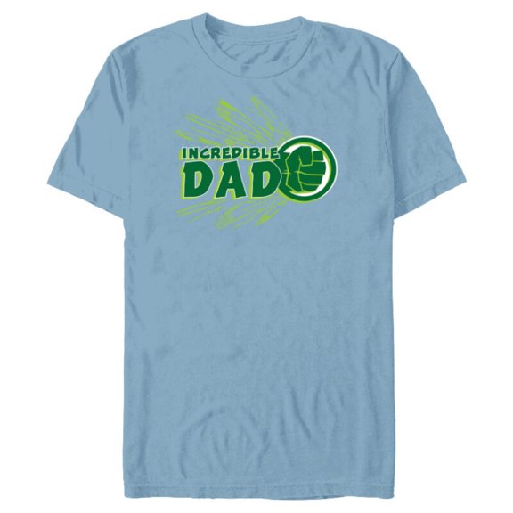 Marvel Hulk Incredible Dad Family Trip Vacation Father’s Day - Short Sleeve Blended T-Shirt for Adults - Customized-Ocean Blue