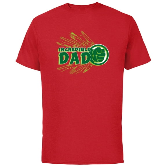 Marvel Hulk Incredible Dad Family Trip Vacation Father’s Day - Short Sleeve Cotton T-Shirt for Adults - Customized-Red
