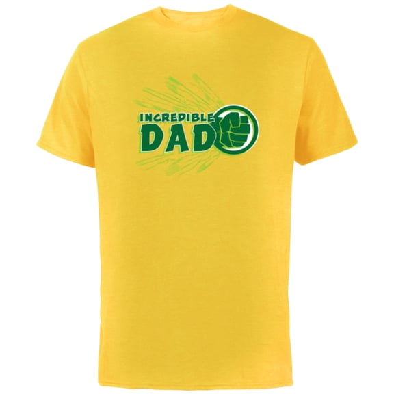 Marvel Hulk Incredible Dad Family Trip Vacation Father’s Day - Short Sleeve Cotton T-Shirt for Adults - Customized-Yellow