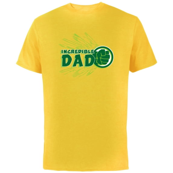 Marvel Hulk Incredible Dad Family Trip Vacation Father’s Day - Short Sleeve Cotton T-Shirt for Adults - Customized-Yellow