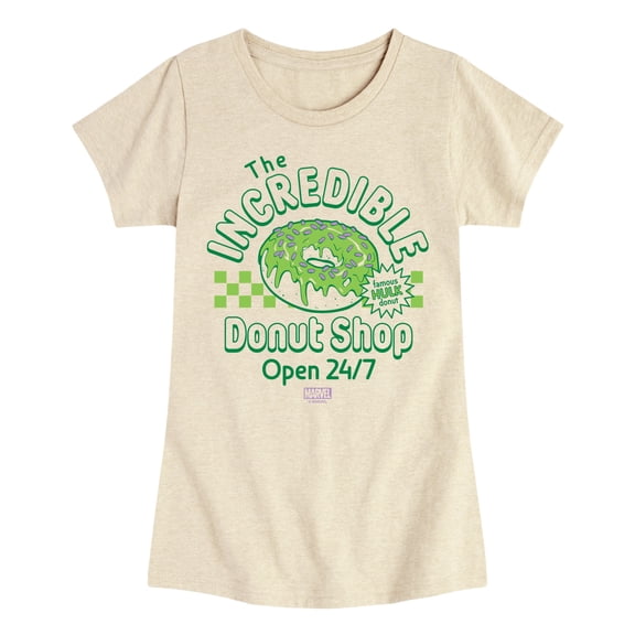 Marvel Hulk - Incredible Donut Shop - Toddler And Youth Girls Fitted Short Sleeve Graphic T-Shirt