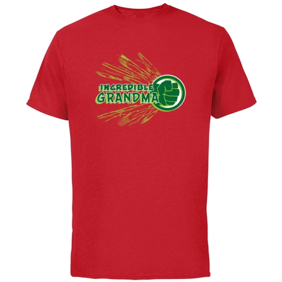 Marvel Hulk Incredible Grandma Family Trip Vacation - Short Sleeve Cotton T-Shirt for Adults - Customized-Red