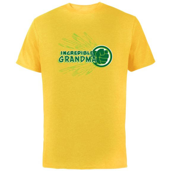 Marvel Hulk Incredible Grandma Family Trip Vacation - Short Sleeve Cotton T-Shirt for Adults - Customized-Yellow