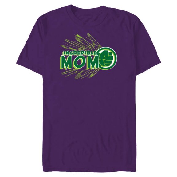 Marvel Hulk Incredible Mom Family Trip Vacation Mother’s Day - Short Sleeve Blended T-Shirt for Adults - Customized-Purple