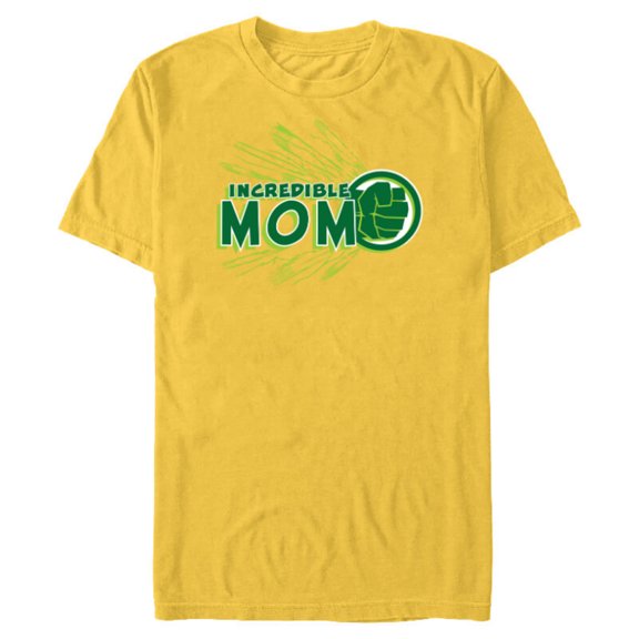 Marvel Hulk Incredible Mom Family Trip Vacation Mother’s Day - Short Sleeve Blended T-Shirt for Adults - Customized-Yellow
